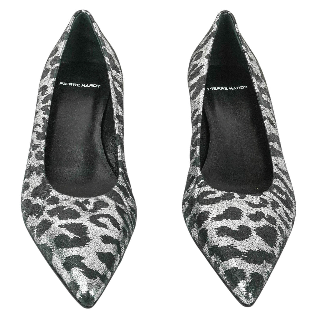 Pierre Hardy Leopard Heels in Black and Silver - Discounts on Pierre Hardy at UAL