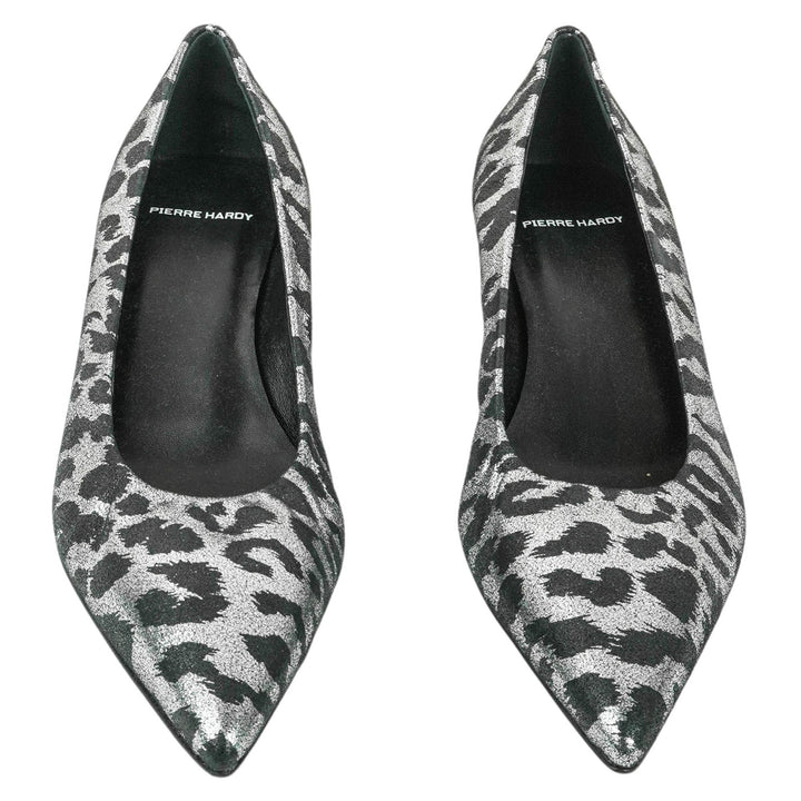 Pierre Hardy Leopard Heels in Black and Silver - Discounts on Pierre Hardy at UAL