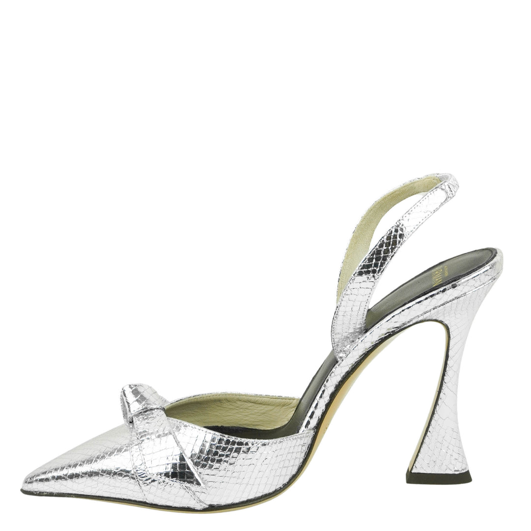 Alexandre Birman Clarita Bell Slingbacks in Silver - Discounts on Alexandre Birman at UAL