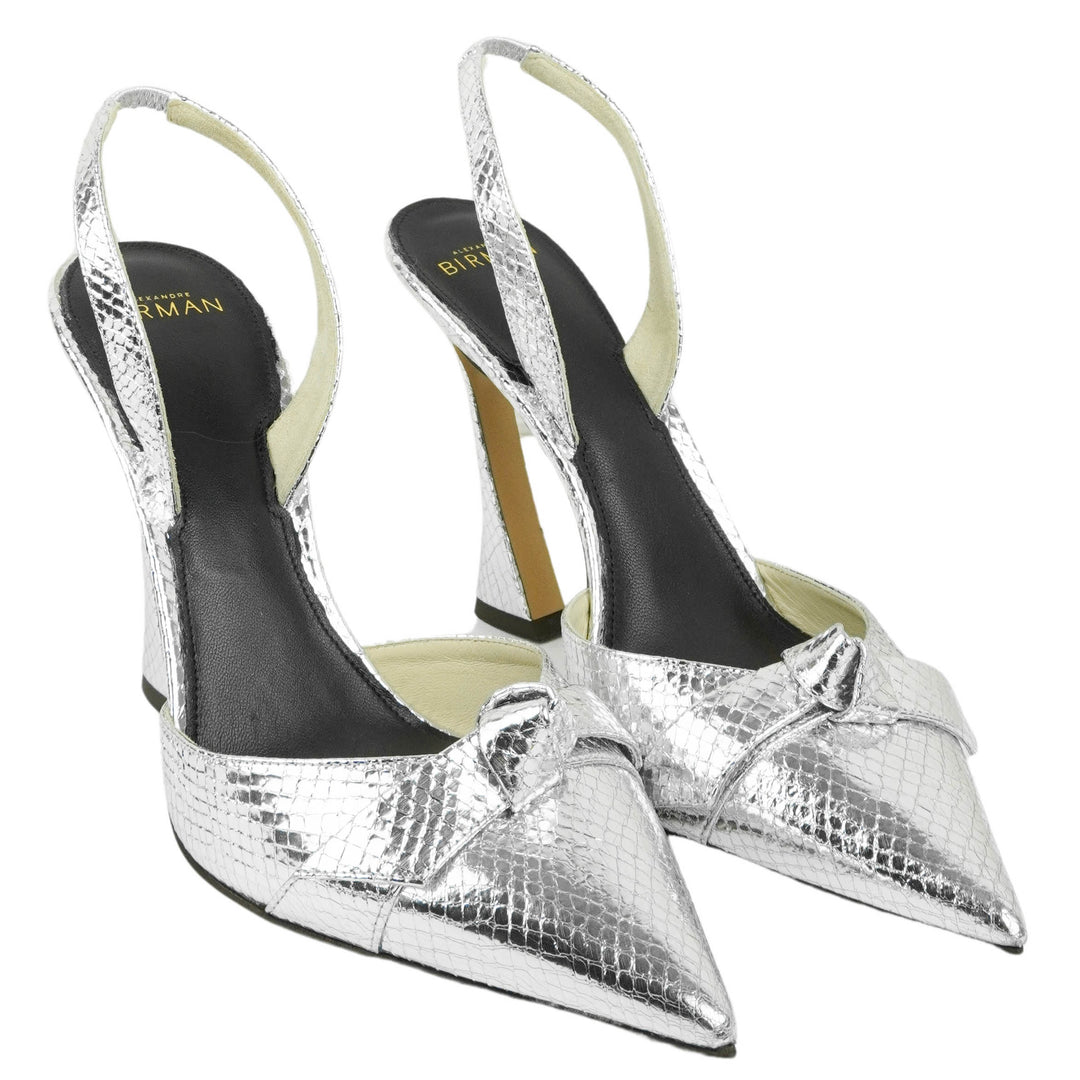 Alexandre Birman Clarita Bell Slingbacks in Silver - Discounts on Alexandre Birman at UAL
