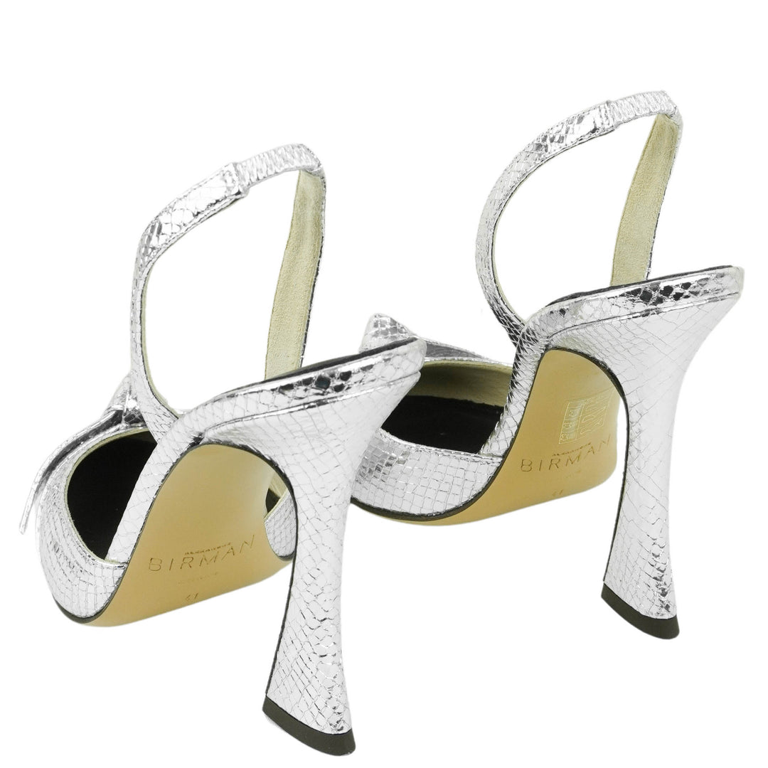 Alexandre Birman Clarita Bell Slingbacks in Silver - Discounts on Alexandre Birman at UAL
