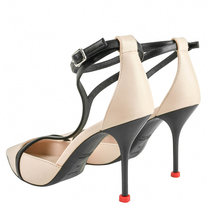 Alexander McQueen Heels in Blush and Black - Discounts on Alexander McQueen at UAL