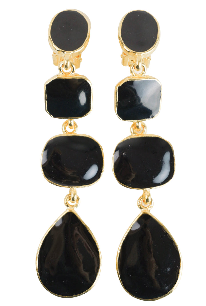 Kenneth Jay Lane Drop Down Earrings in Black/Gold - Discounts on Kenneth Jay Lane at UAL
