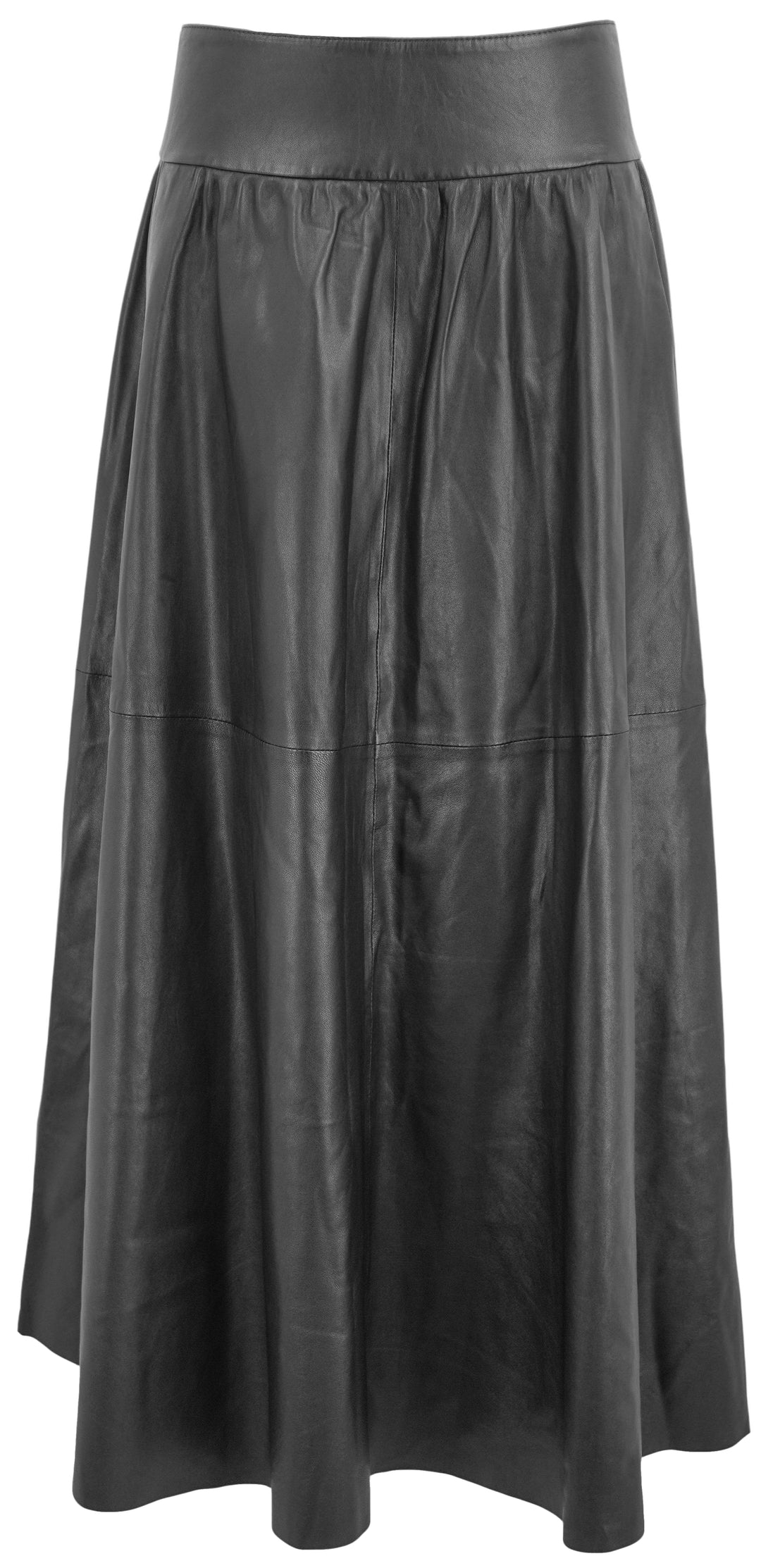 By Malene Birger Leather Midi Skirt in Black - Discounts on By Malene Birger at UAL
