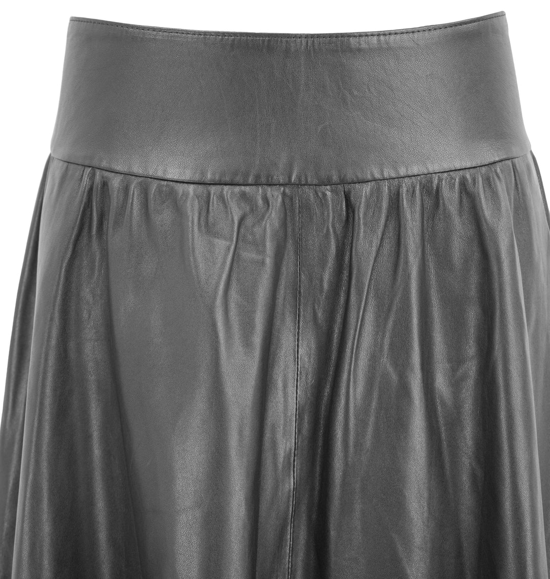 By Malene Birger Leather Midi Skirt in Black - Discounts on By Malene Birger at UAL