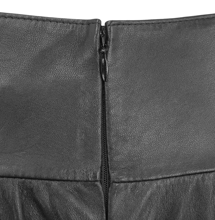 By Malene Birger Leather Midi Skirt in Black - Discounts on By Malene Birger at UAL