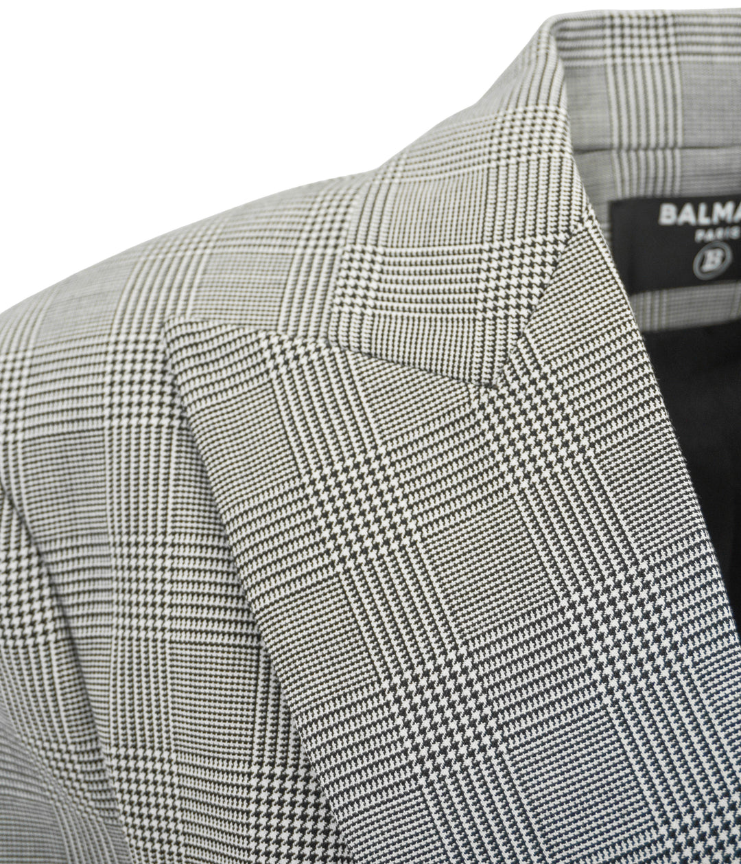 Balmain Houndstooth Blazer in Black and White - Discounts on Balmain at UAL