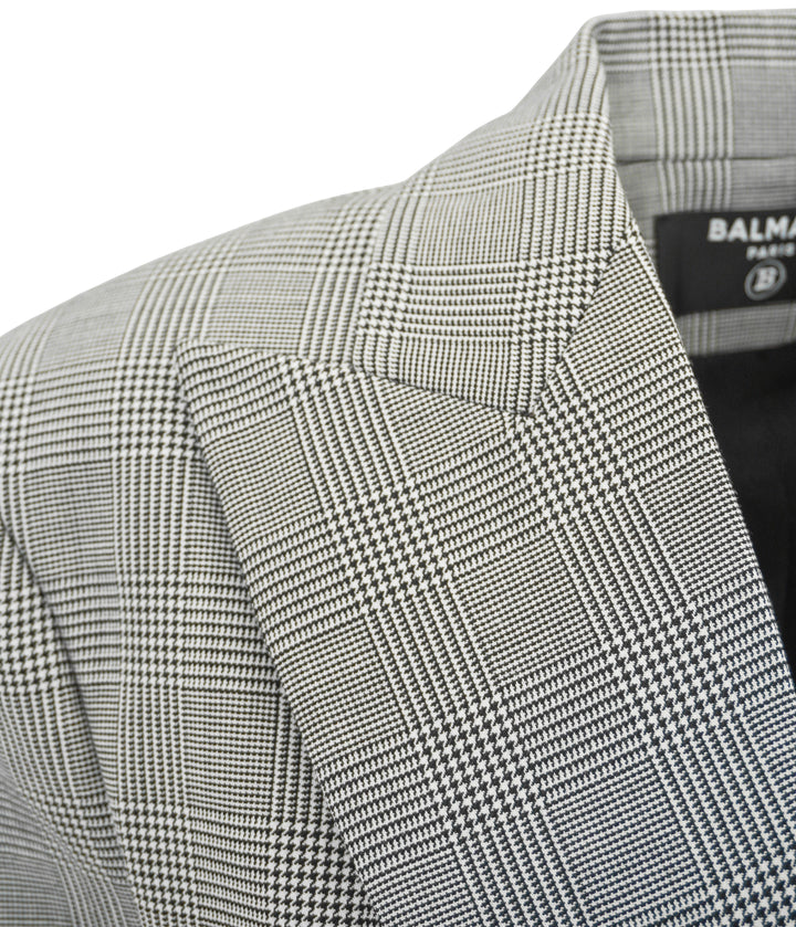 Balmain Houndstooth Blazer in Black and White - Discounts on Balmain at UAL
