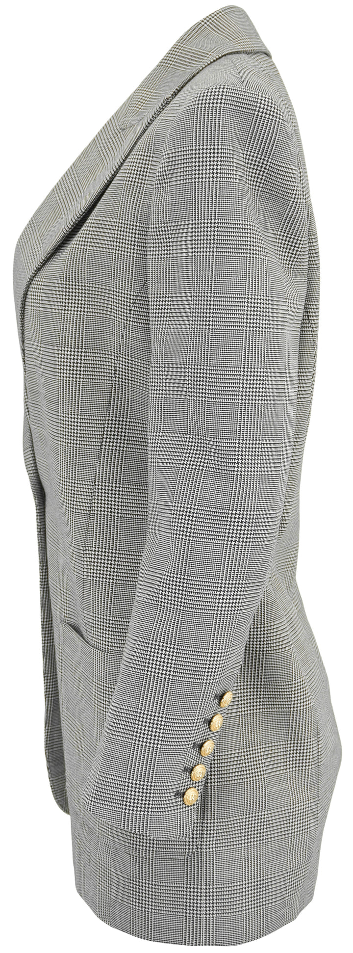 Balmain Houndstooth Blazer in Black and White - Discounts on Balmain at UAL