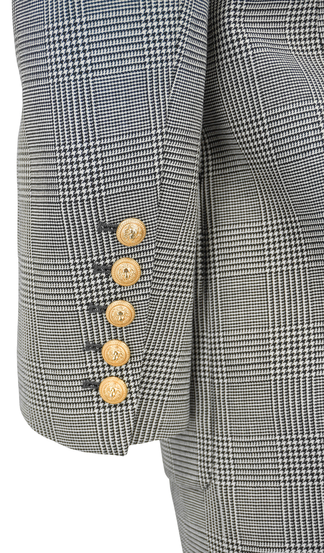 Balmain Houndstooth Blazer in Black and White - Discounts on Balmain at UAL
