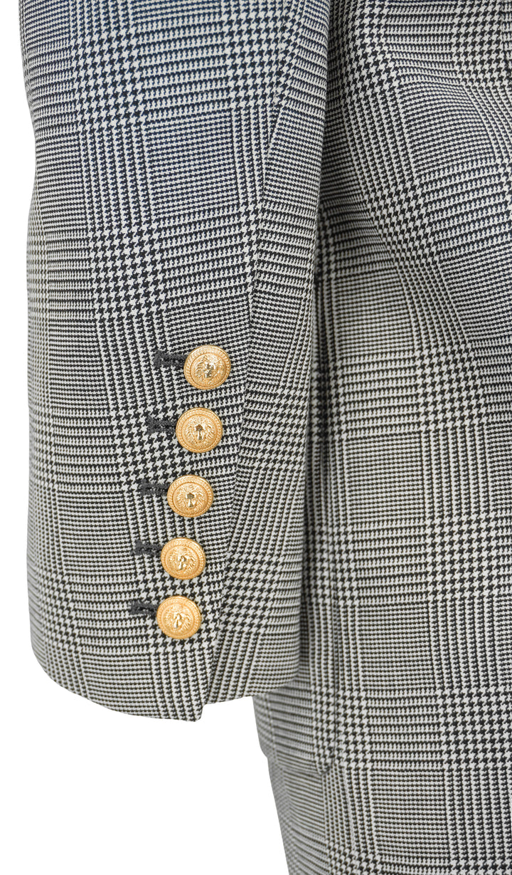 Balmain Houndstooth Blazer in Black and White - Discounts on Balmain at UAL