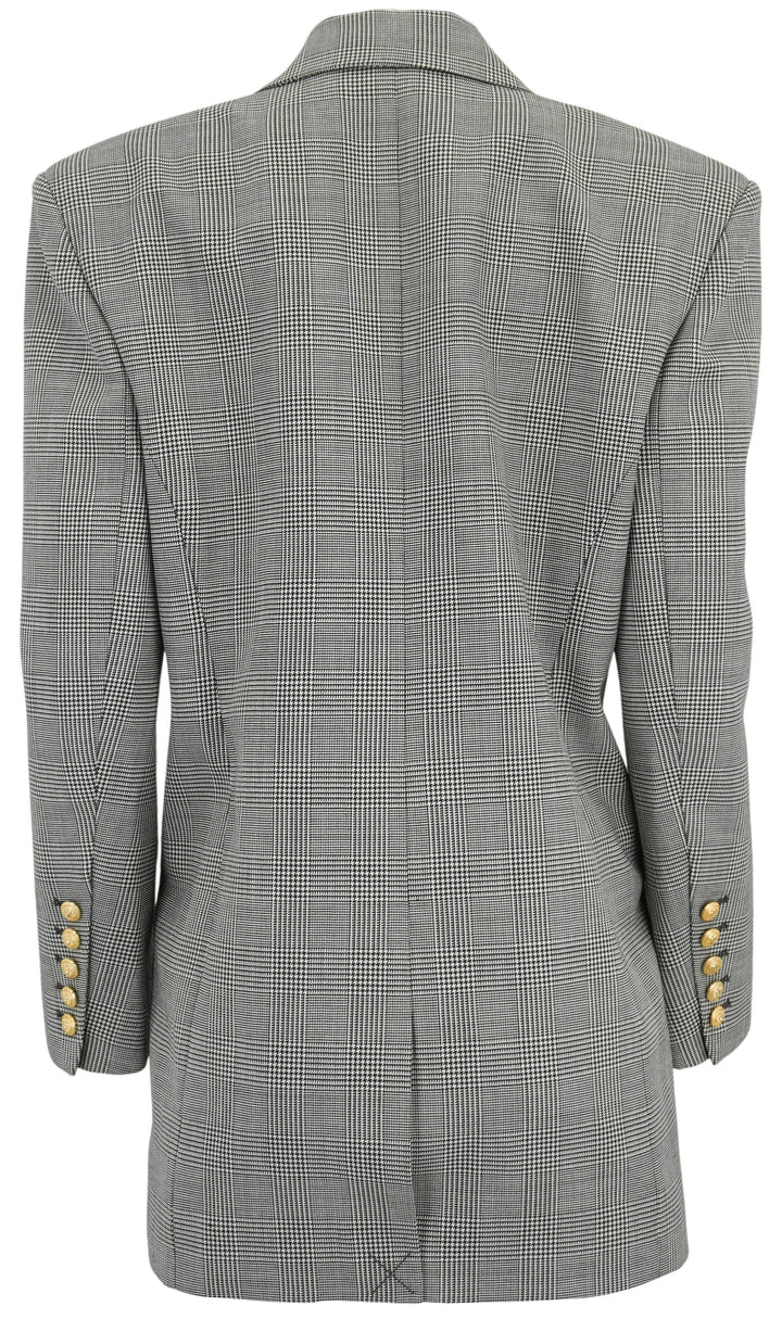 Balmain Houndstooth Blazer in Black and White - Discounts on Balmain at UAL