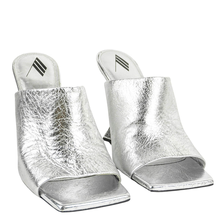 The Attico Cheope Mules in Silver - Discounts on The Attico at UAL