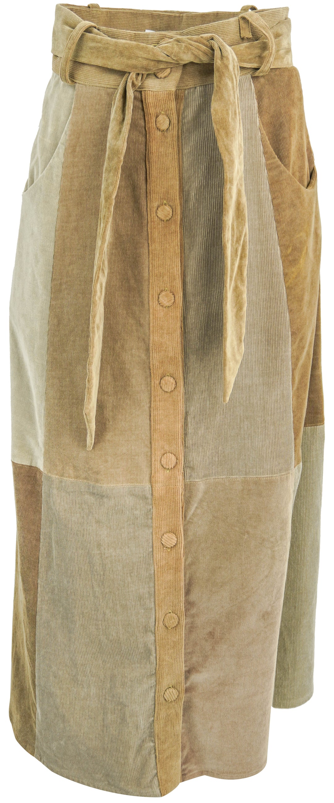 E.L.V. DENIM Frankie Skirt in Tan Patchwork