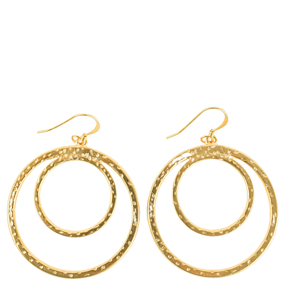 Kenneth Jay Lane Drop Hoop Earrings in Gold