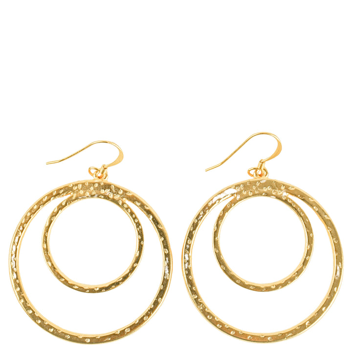 Kenneth Jay Lane Drop Hoop Earrings in Gold