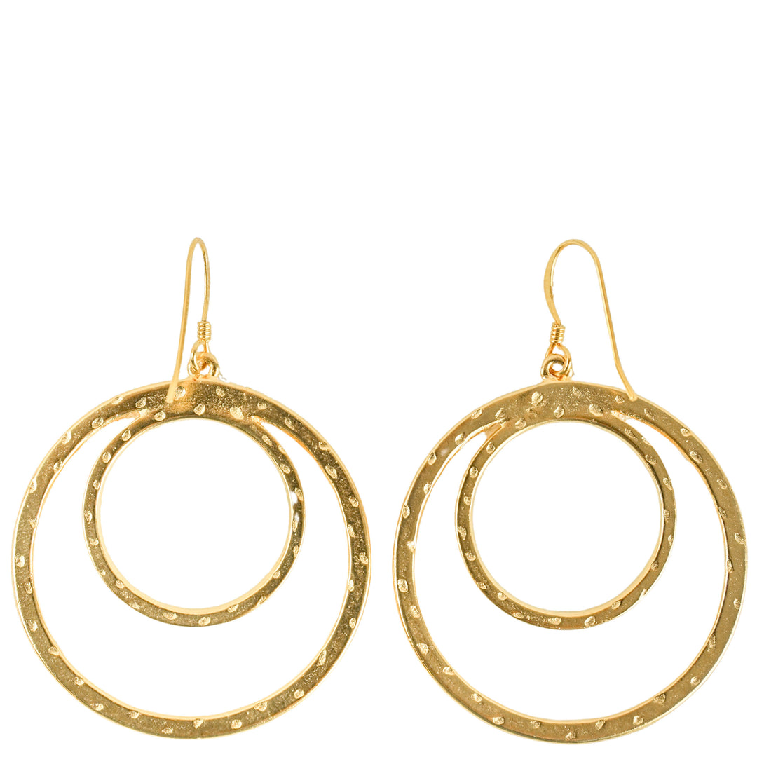 Kenneth Jay Lane Drop Hoop Earrings in Gold