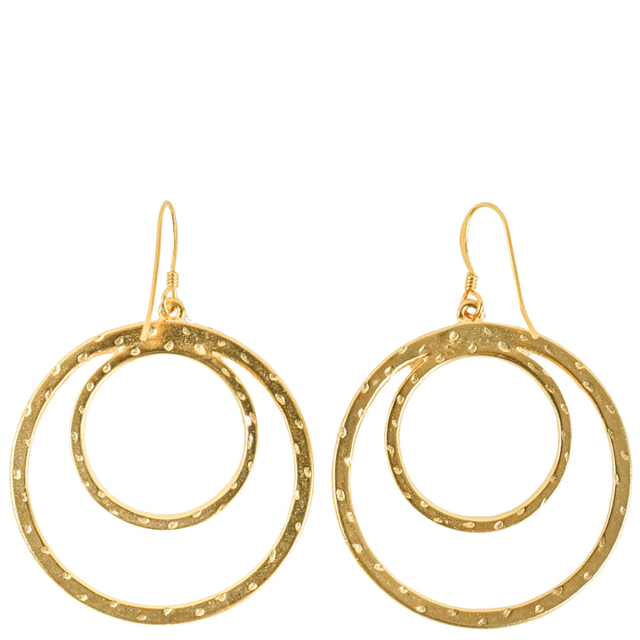 Kenneth Jay Lane Drop Hoop Earrings in Gold
