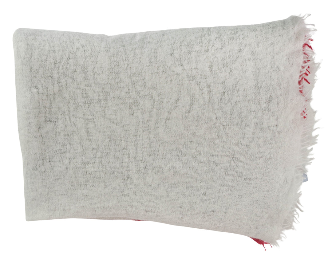 Bajra Cashmere Scarf in Grey, Pink, Red and White