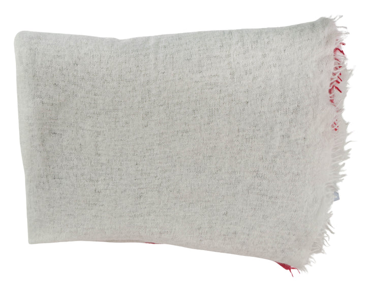 Bajra Cashmere Scarf in Grey, Pink, Red and White