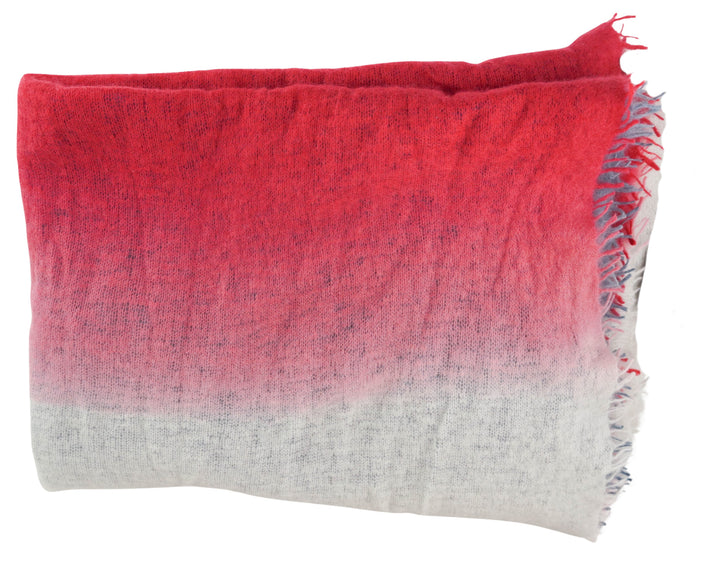 Bajra Cashmere Scarf in Grey, Pink, Red and White