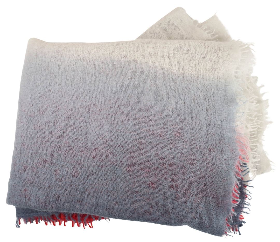 Bajra Cashmere Scarf in Grey, Pink, Red and White