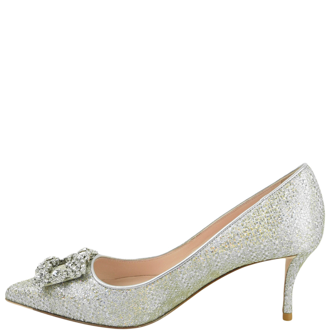Roger Vivier Iridescent Embellished Pumps in Silver