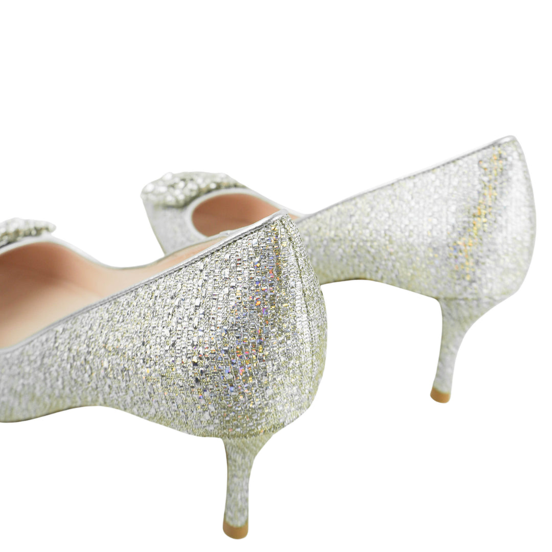 Roger Vivier Iridescent Embellished Pumps in Silver