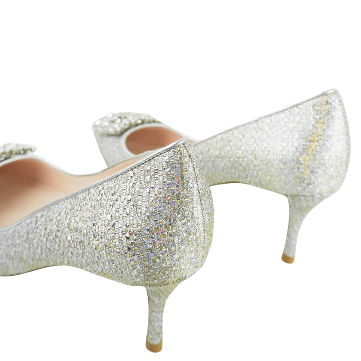 Roger Vivier Iridescent Embellished Pumps in Silver