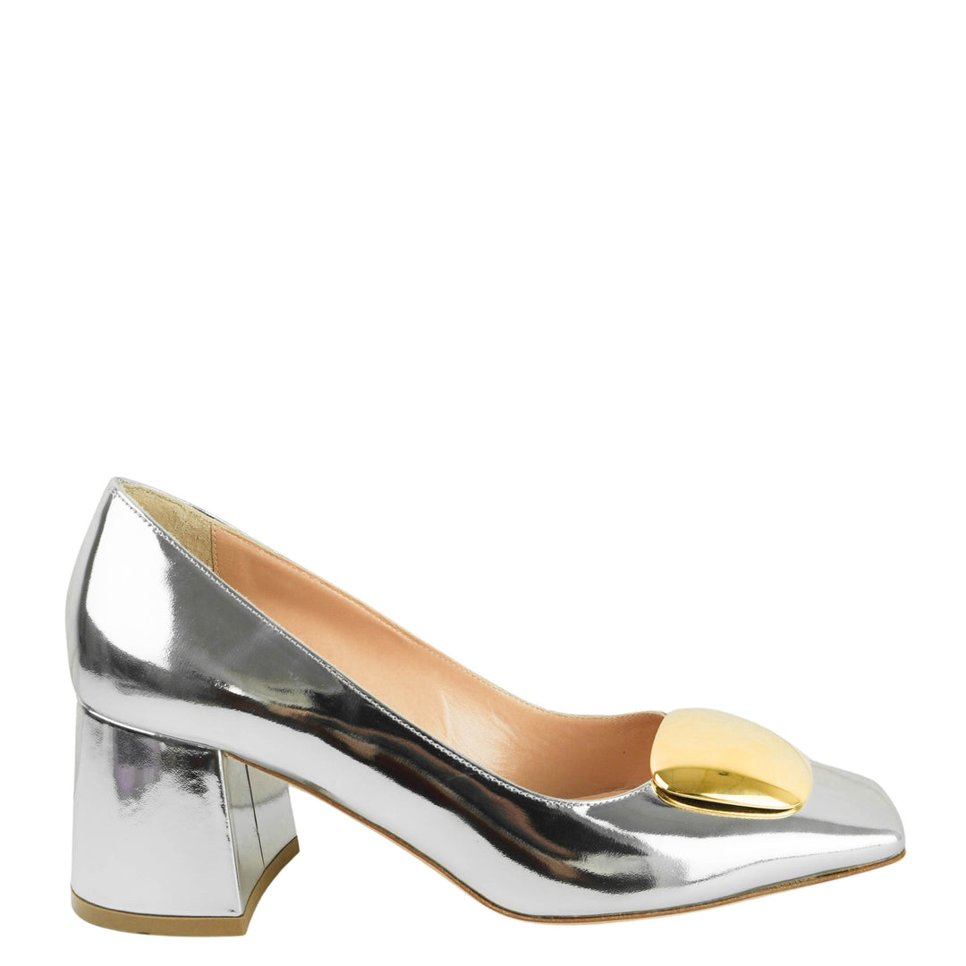 Rupert Sanderson Naxos Heels in Silver/Gold