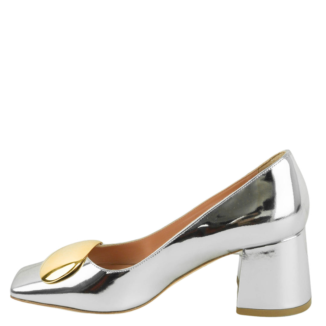 Rupert Sanderson Naxos Heels in Silver/Gold