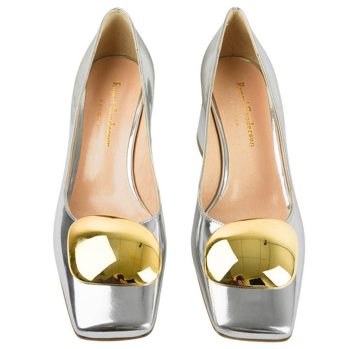 Rupert Sanderson Naxos Heels in Silver/Gold