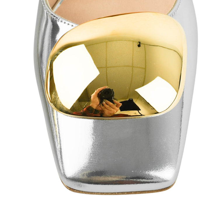 Rupert Sanderson Naxos Heels in Silver/Gold