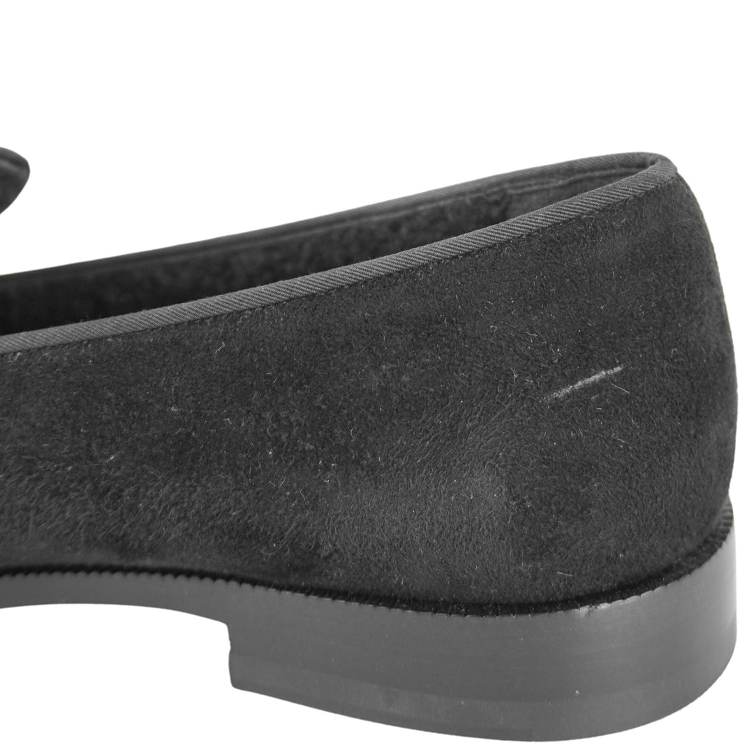Aquazarra Martin Shearling Suede Loafers in Black