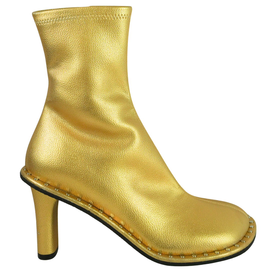 Stella McCartney Square Toe Boots in Gold
