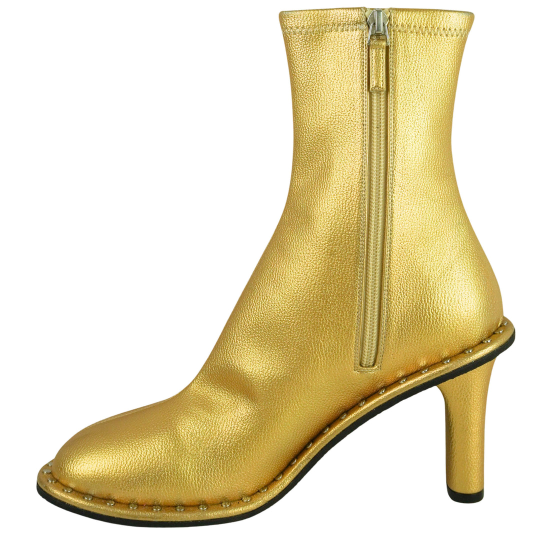 Stella McCartney Square Toe Boots in Gold
