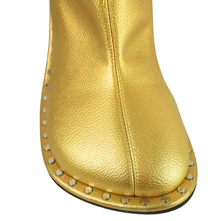 Stella McCartney Square Toe Boots in Gold