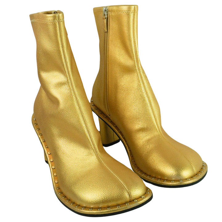 Stella McCartney Square Toe Boots in Gold