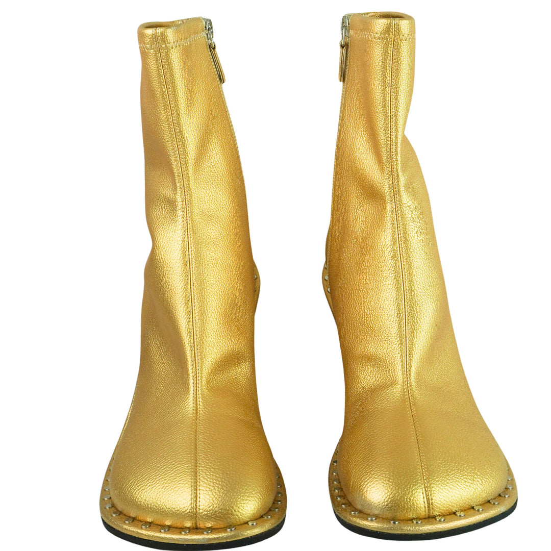 Stella McCartney Square Toe Boots in Gold