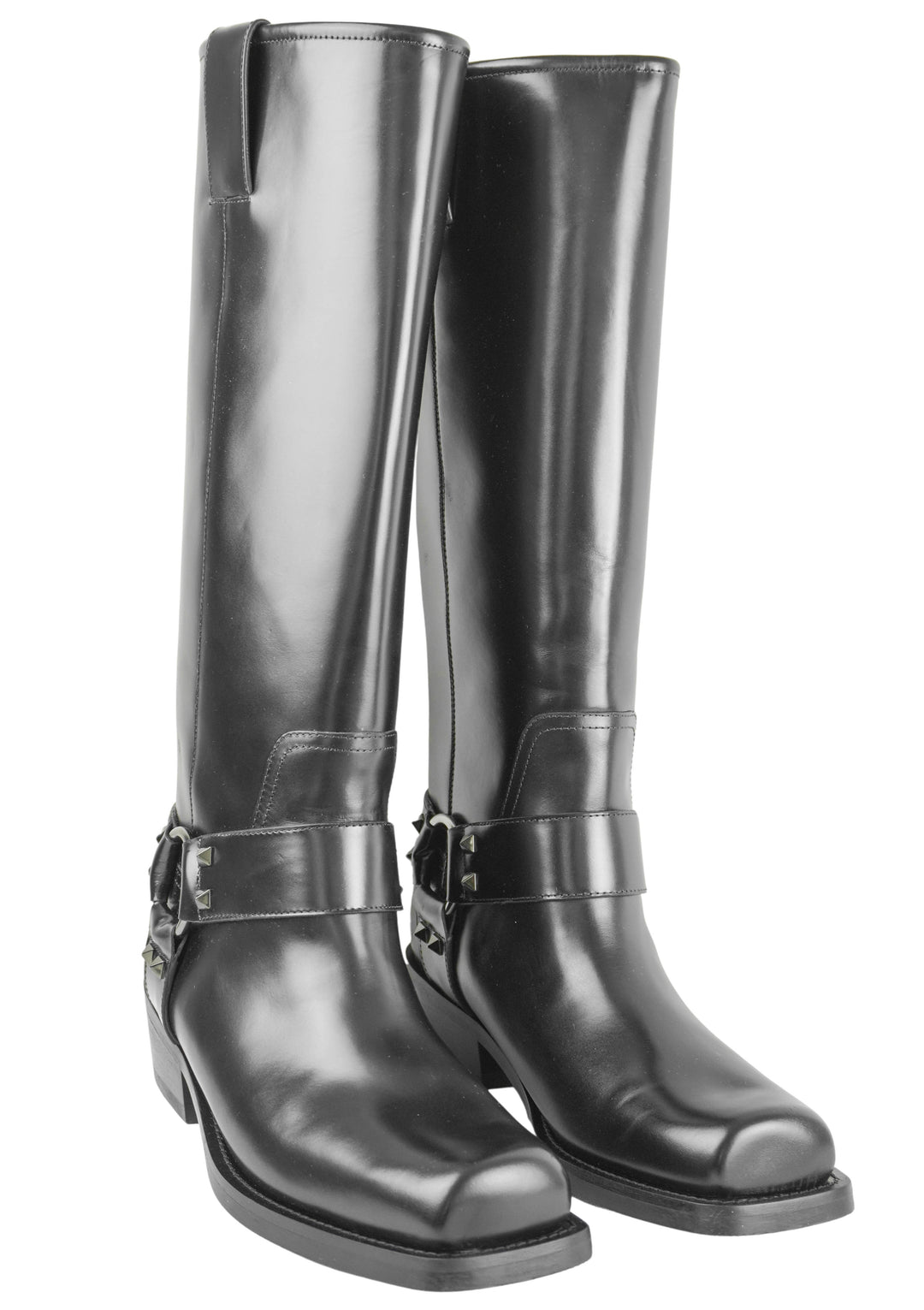 Valentino Rockstud Harness Boots in Black