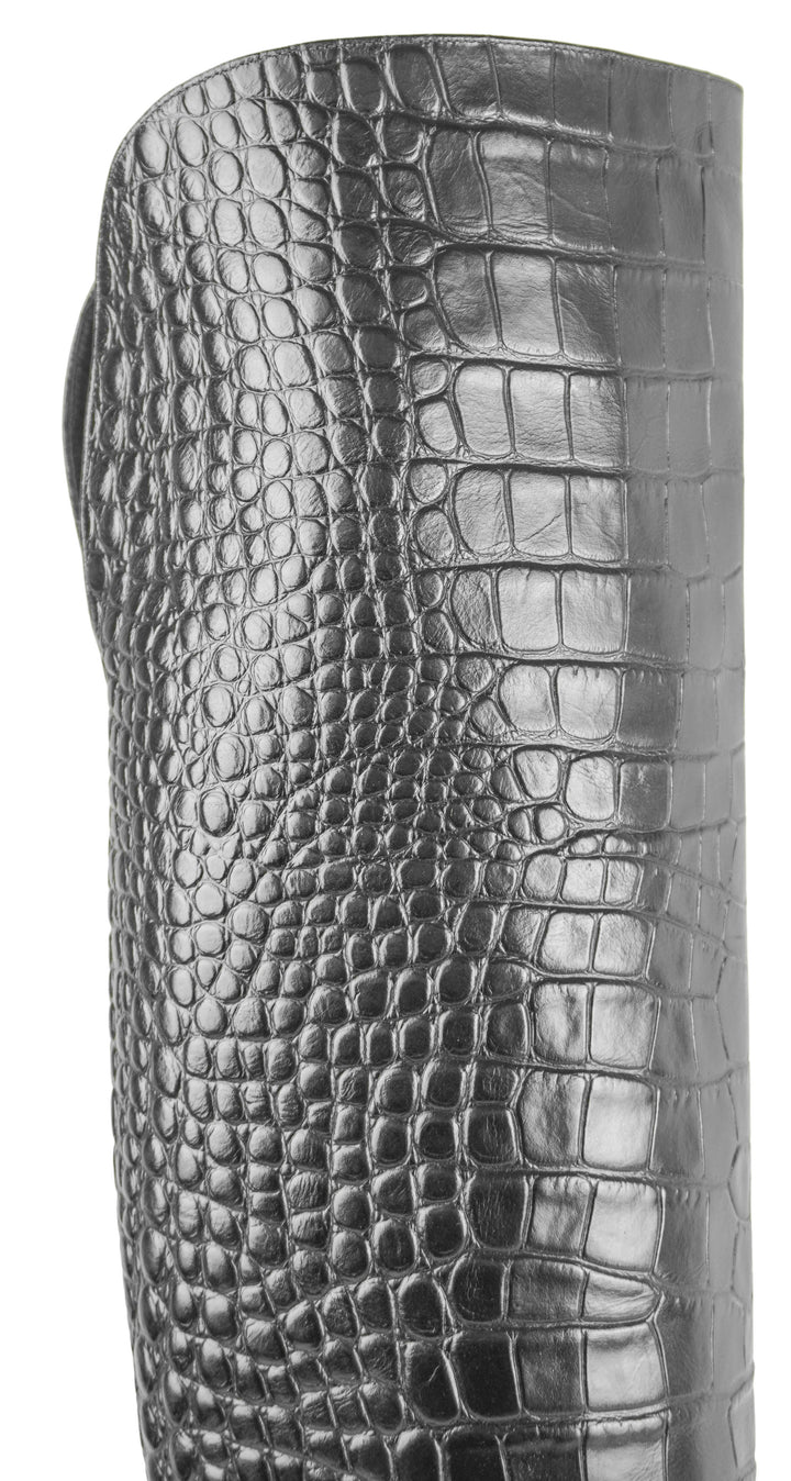 Gabriela Hearst Linda Croc Embossed Boots in Black