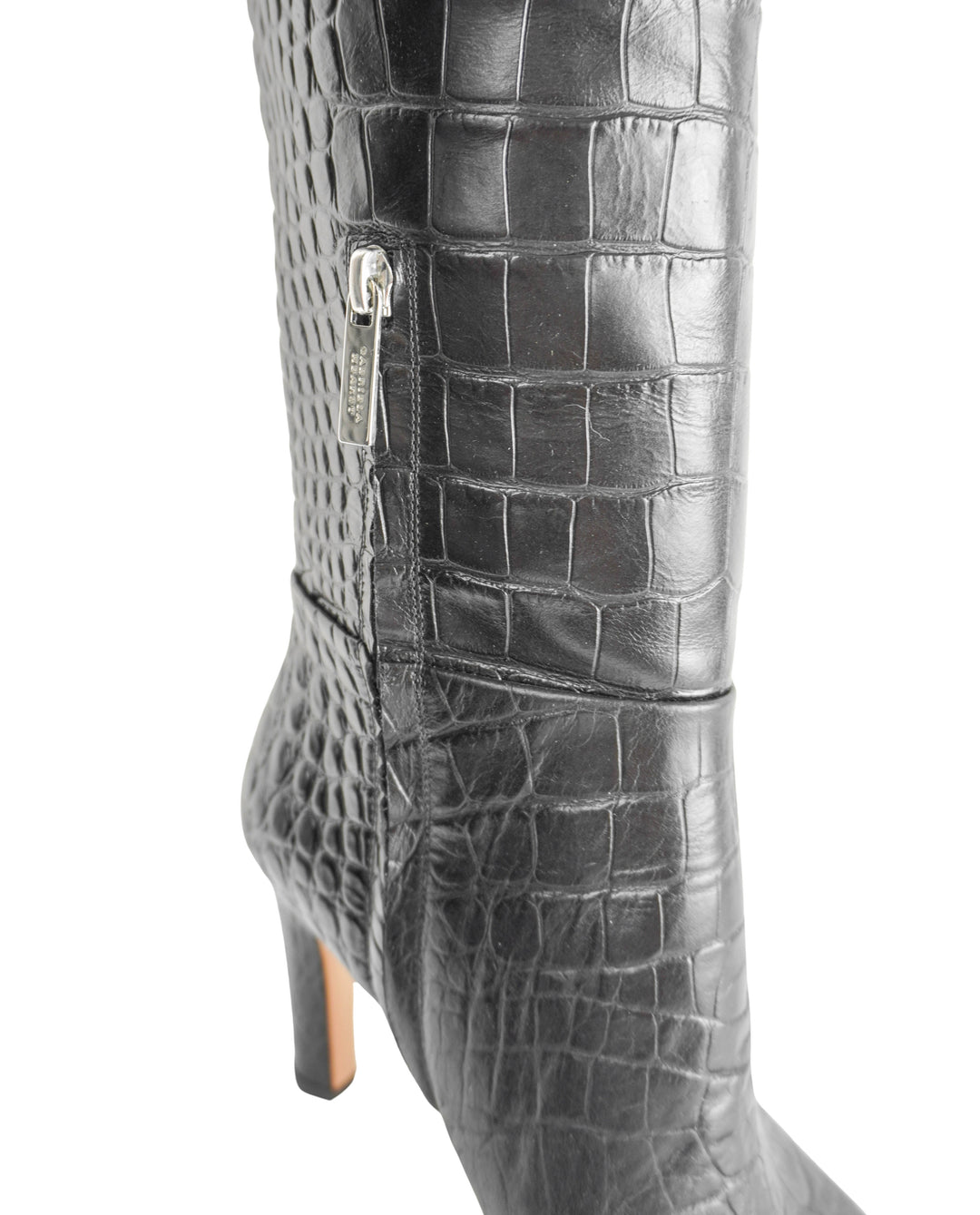 Gabriela Hearst Linda Croc Embossed Boots in Black
