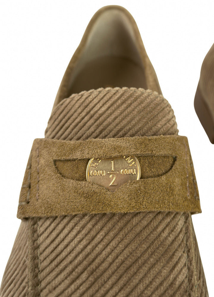 Miu Miu Corduroy Loafers in Beige