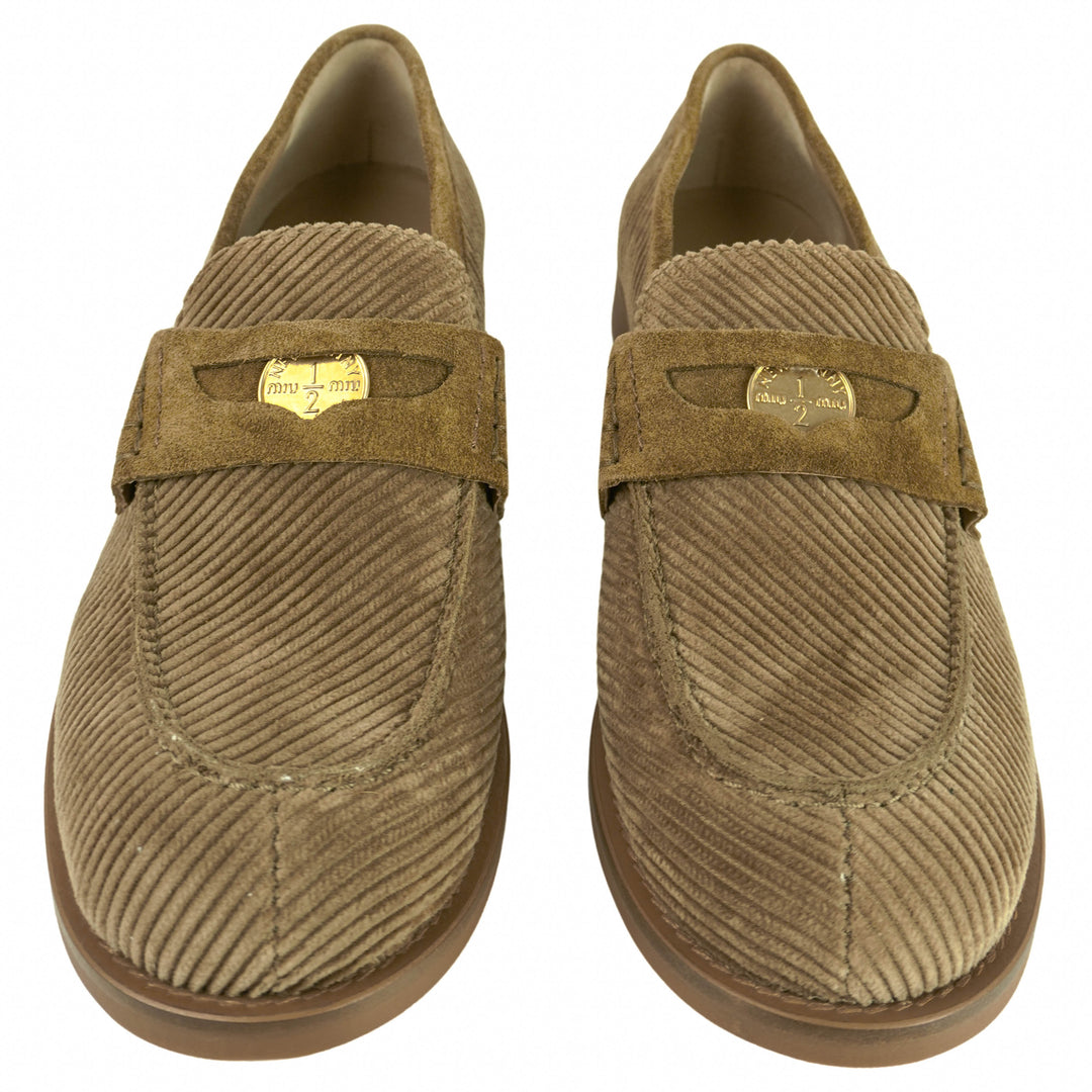 Miu Miu Corduroy Loafers in Beige