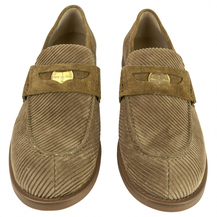 Miu Miu Corduroy Loafers in Beige