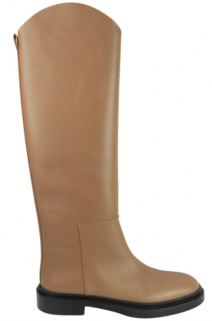 Jil Sander Leather Boots in Dark Sand
