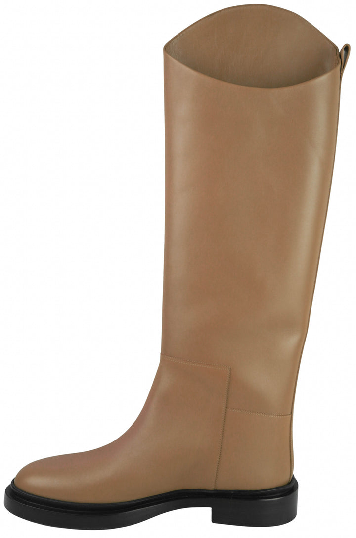 Jil Sander Leather Boots in Dark Sand