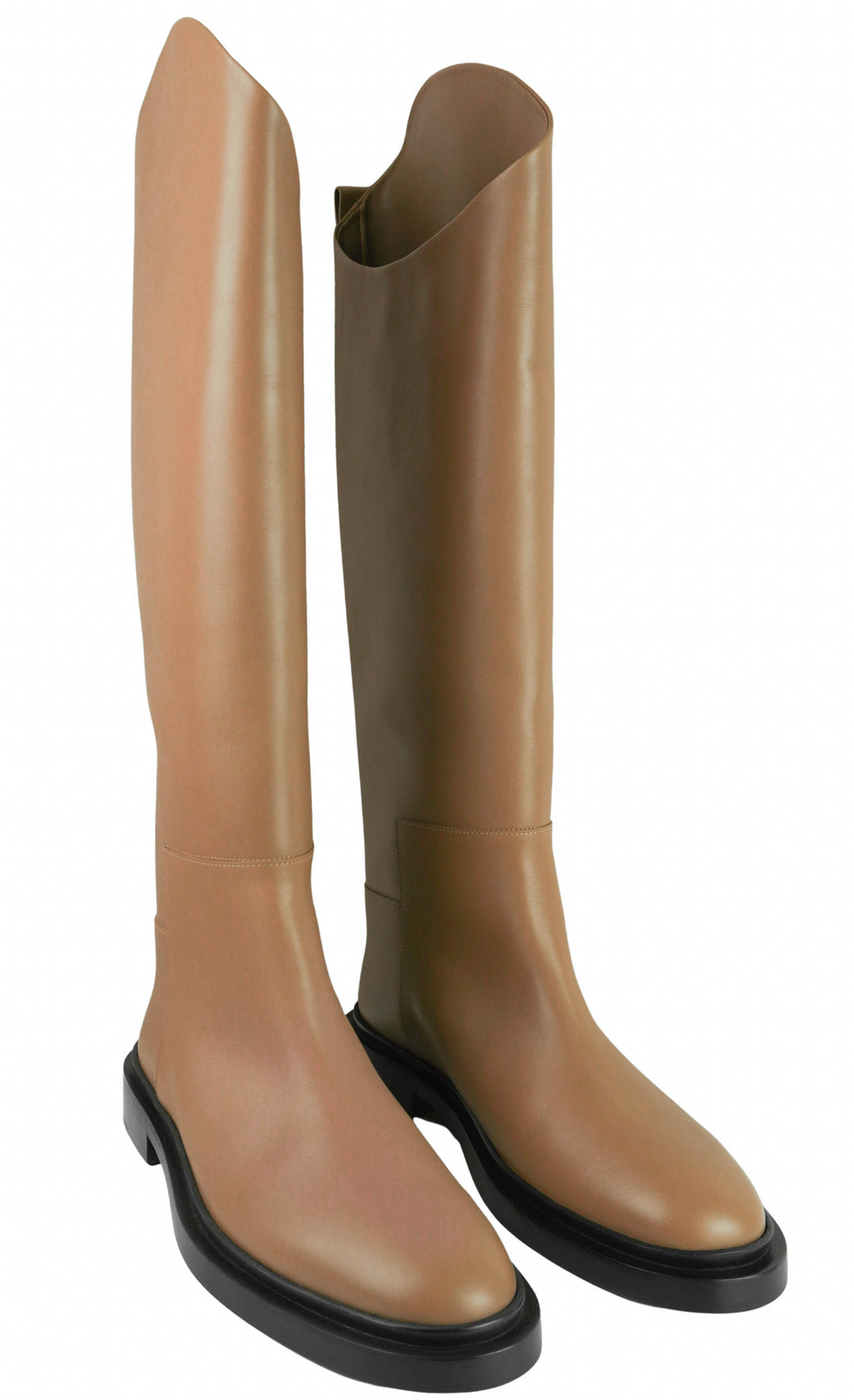 Jil Sander Leather Boots in Dark Sand