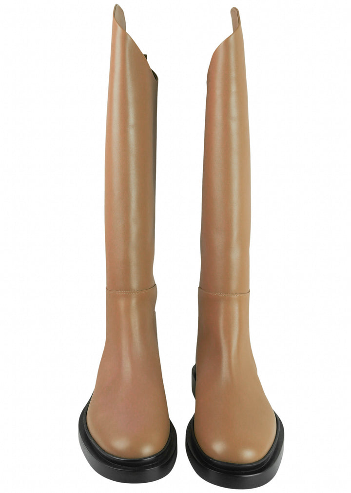 Jil Sander Leather Boots in Dark Sand