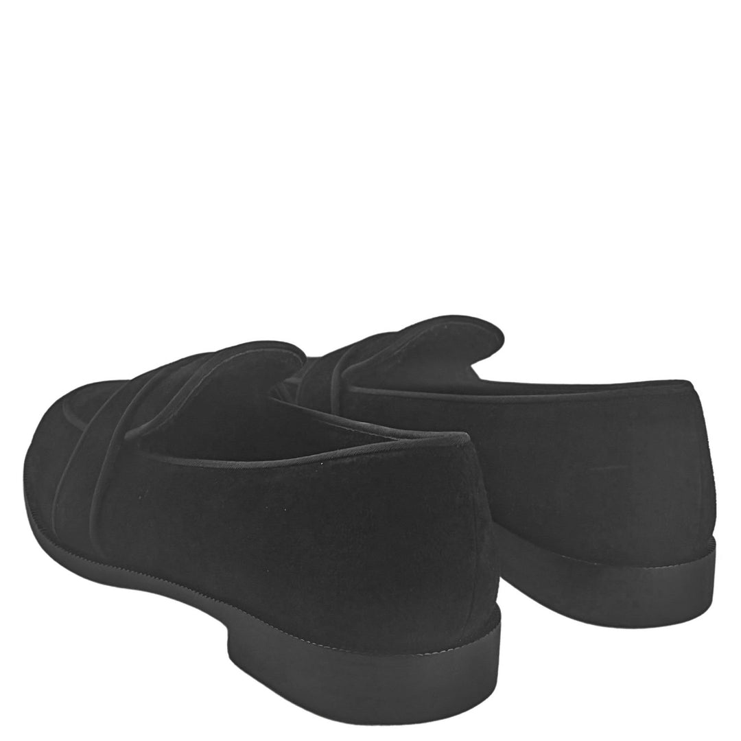 Aquazarra Martin Shearling Suede Loafers in Black